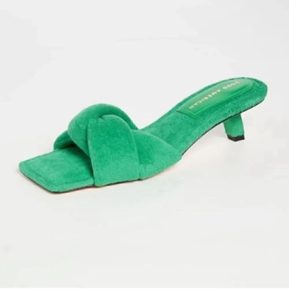 Good American Terry Slip on Green Sandals(Size 7.5)